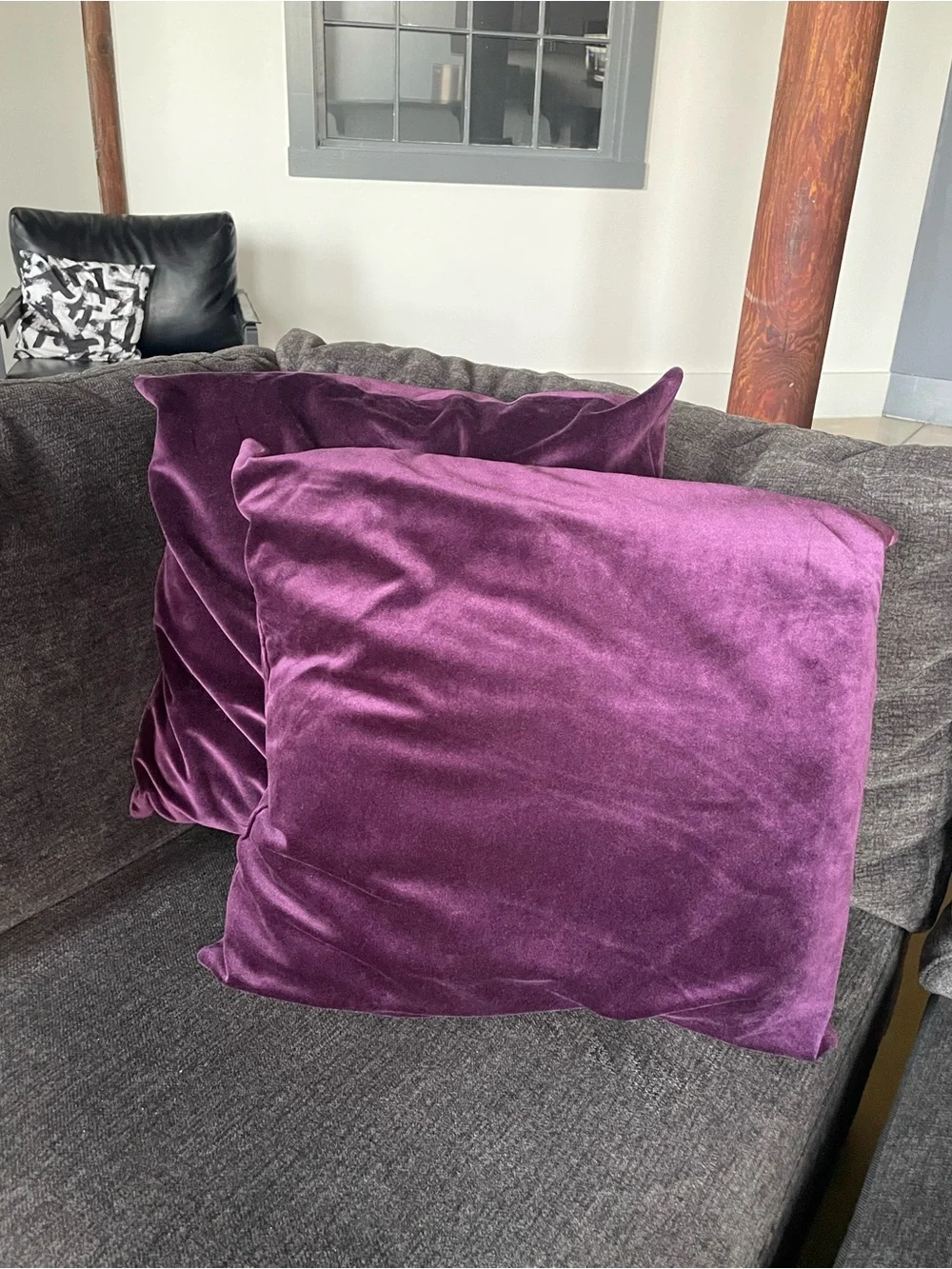 Plush Velvet Decorative Pillow - Purple